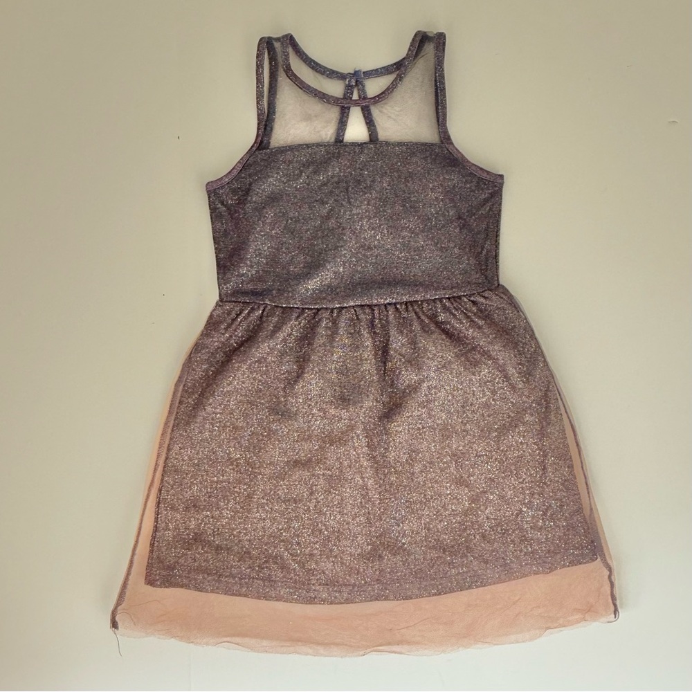 Appaman Purple Iridescent Shimmer Dress w/ Sheer Overlay Girls Size 5 - Picture 6 of 6
